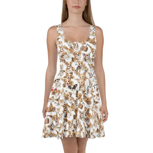 Corgi Country Club on a Skater Dress