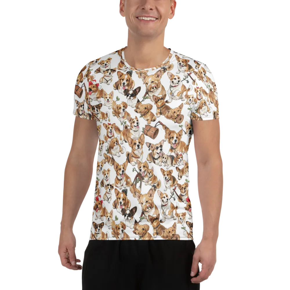 Corgi Country Club on Men's Athletic T-Shirt — Front