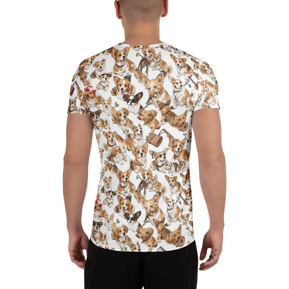 Corgi Country Club on Men's Athletic T-Shirt — Back