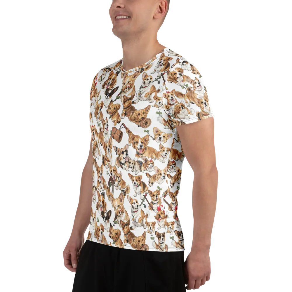 Corgi Country Club on Men's Athletic T-Shirt — Left