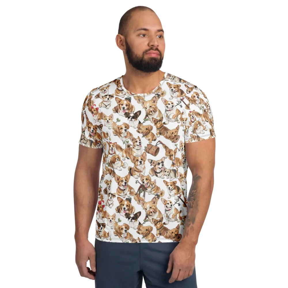 Corgi Country Club on Men's Athletic T-Shirt — Front