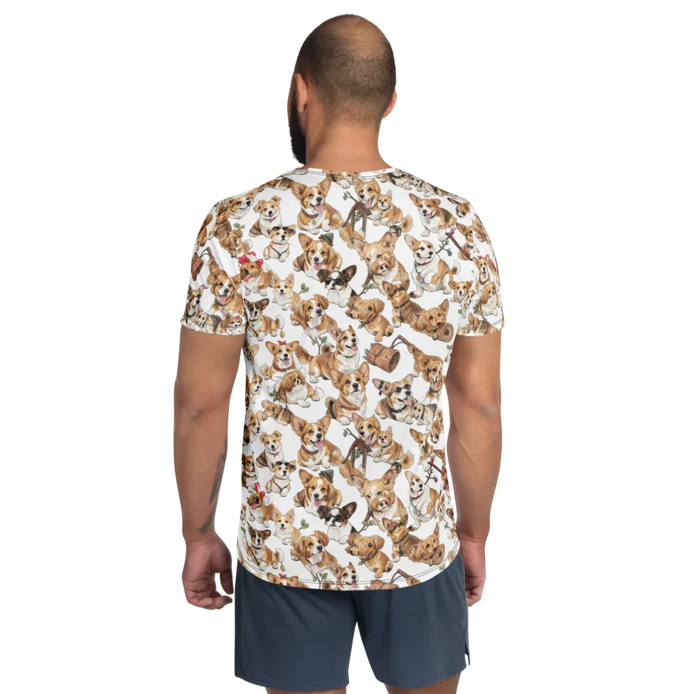Corgi Country Club on Men's Athletic T-Shirt — Back