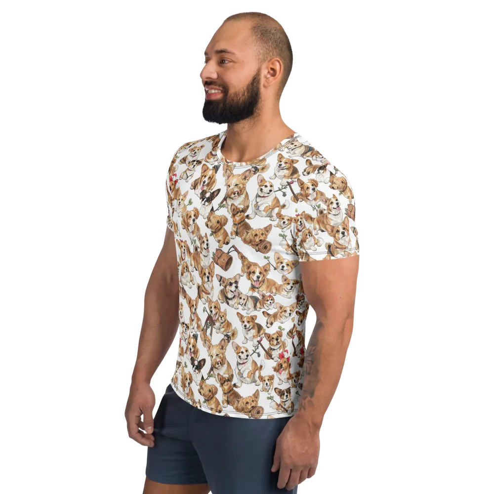 Corgi Country Club on Men's Athletic T-Shirt — Left