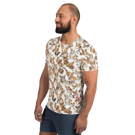 Corgi Country Club on a Men's Athletic T-Shirt