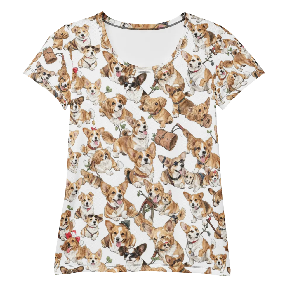 Corgi Country Club on Women's Athletic T-Shirt — Front