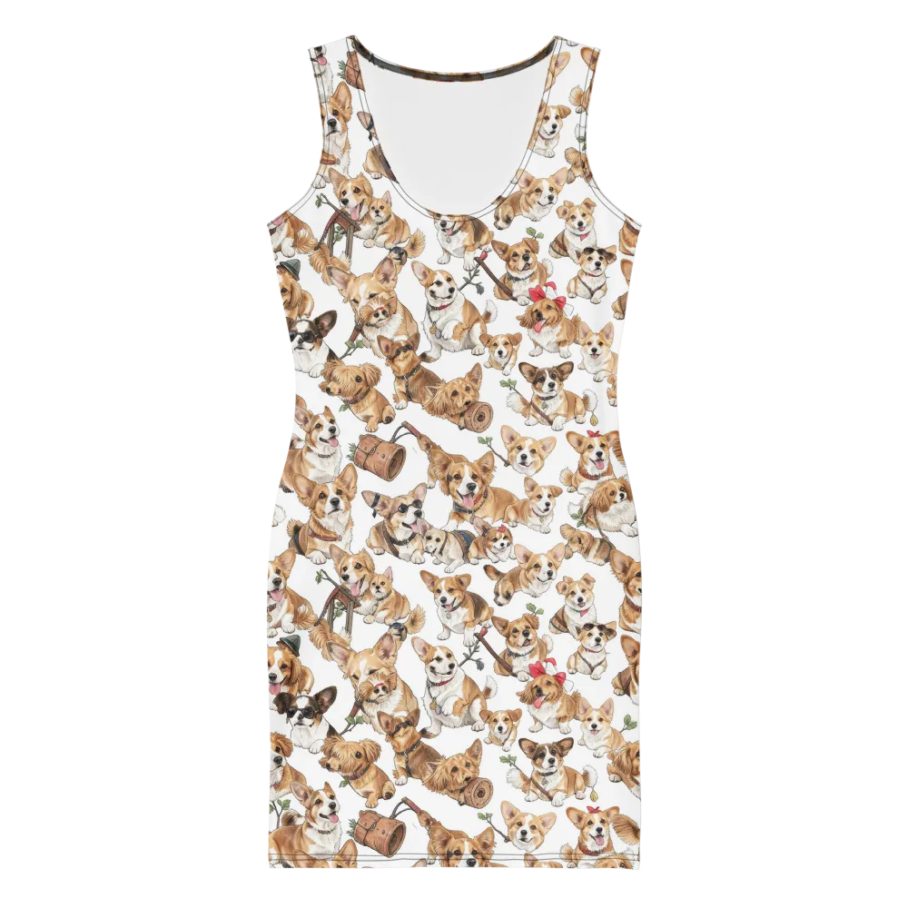 Corgi Country Club on Bodycon Dress — Front