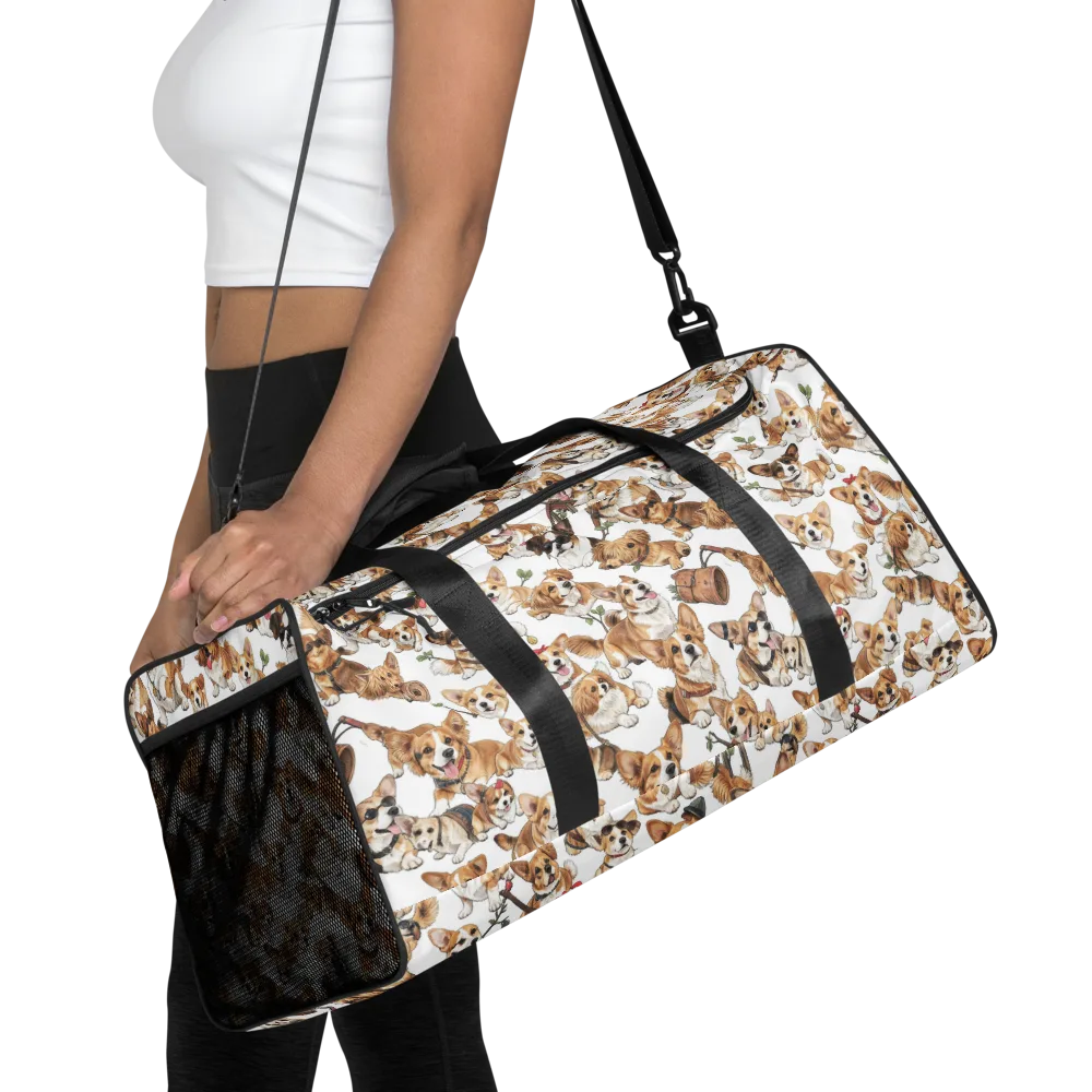 Corgi Country Club on Duffle Bag — Front