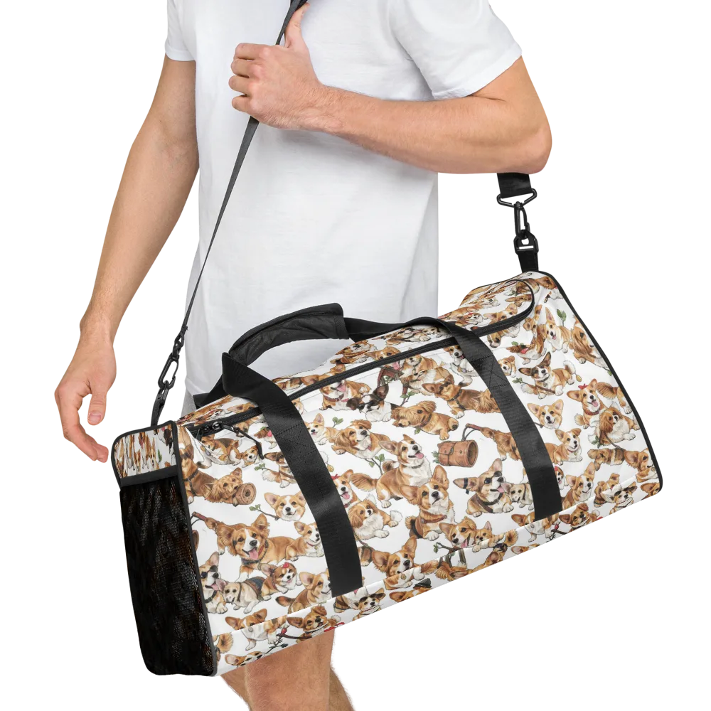 Corgi Country Club on Duffle Bag — Right Front