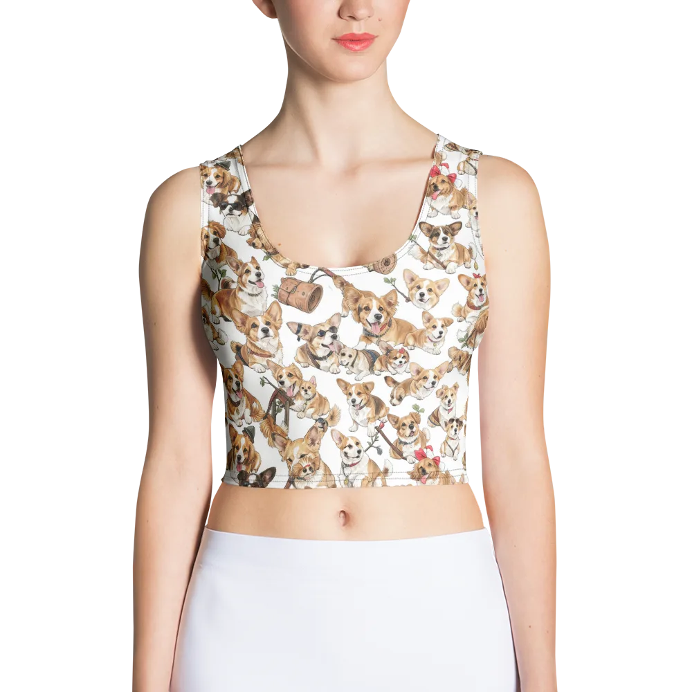 Corgi Country Club on Crop Top — Front
