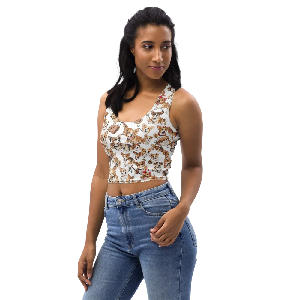 Corgi Country Club on Crop Top — Left Front