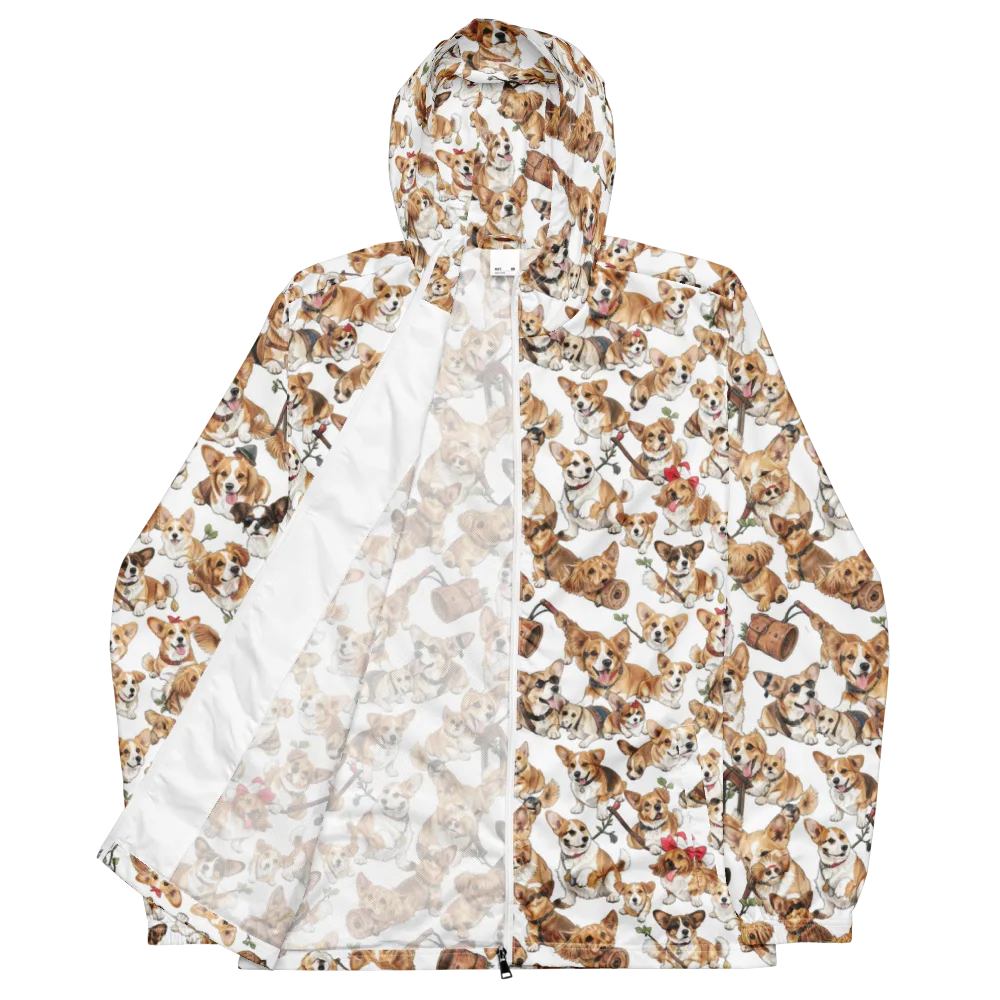 Corgi Country Club on Men's Windbreaker — Front