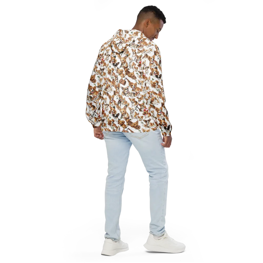 Corgi Country Club on Men's Windbreaker — Back