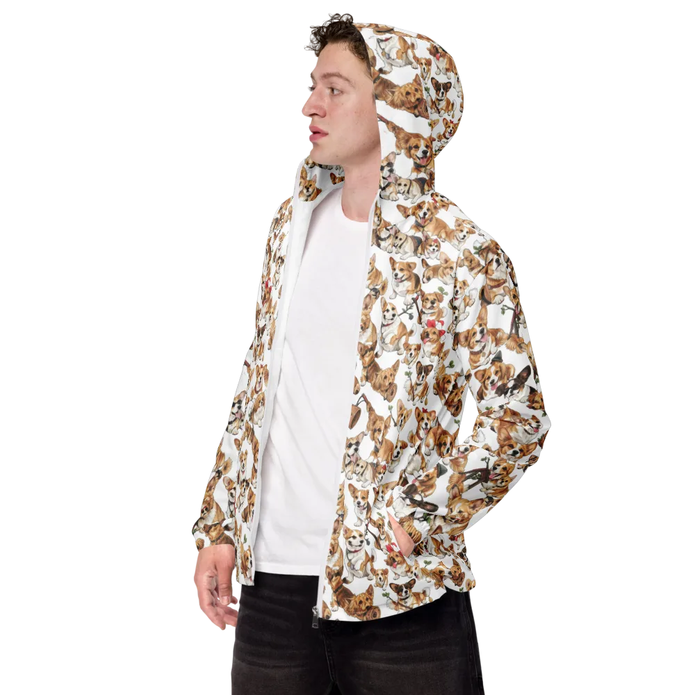 Corgi Country Club on Men's Windbreaker — Left Front