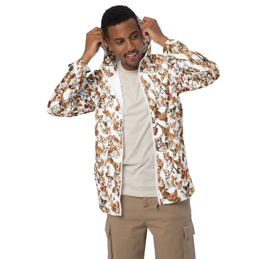 Corgi Country Club on Men's Windbreaker — Front