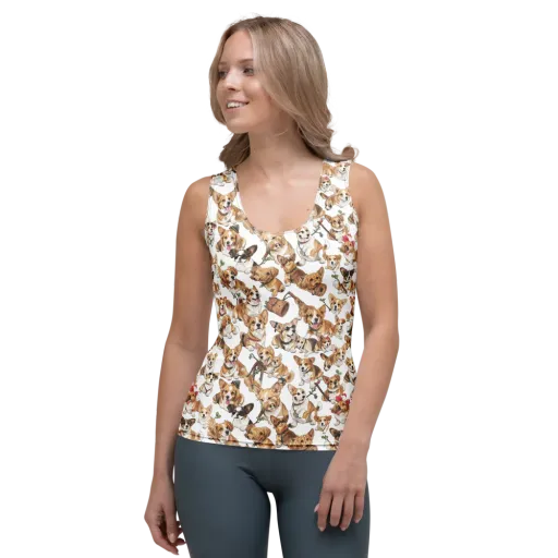 Corgi Country Club on a Women's Tank Top