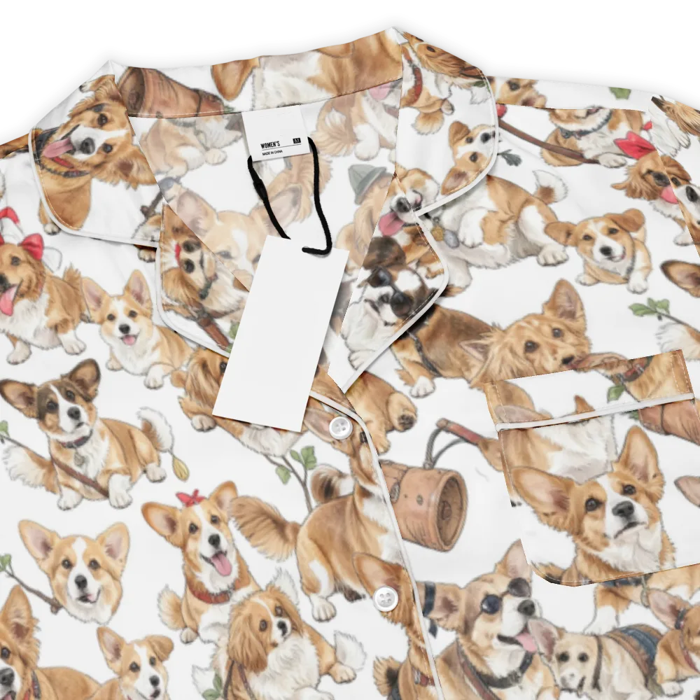 Corgi Country Club on Women's Short Sleeve Pajama Top — Product details