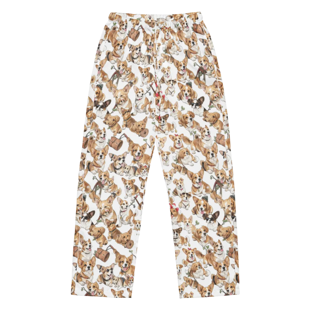 Corgi Country Club on Women's Pajama Pants — Front