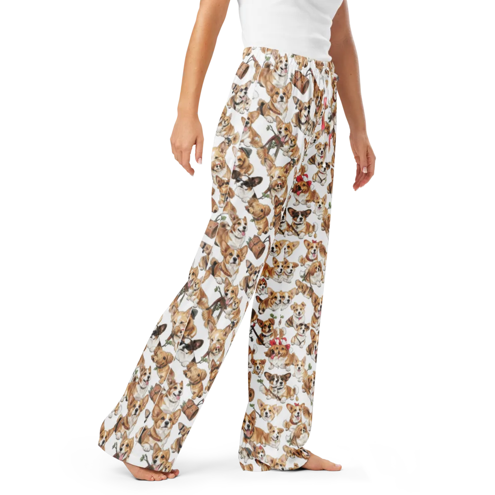 Corgi Country Club on Women's Pajama Pants — Right Front