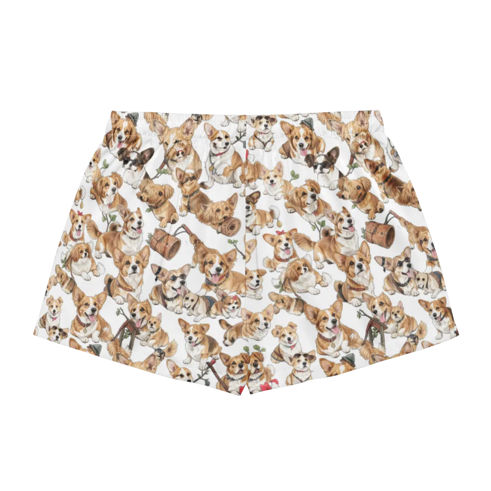 Corgi Country Club on Women's Pajama Shorts — Back