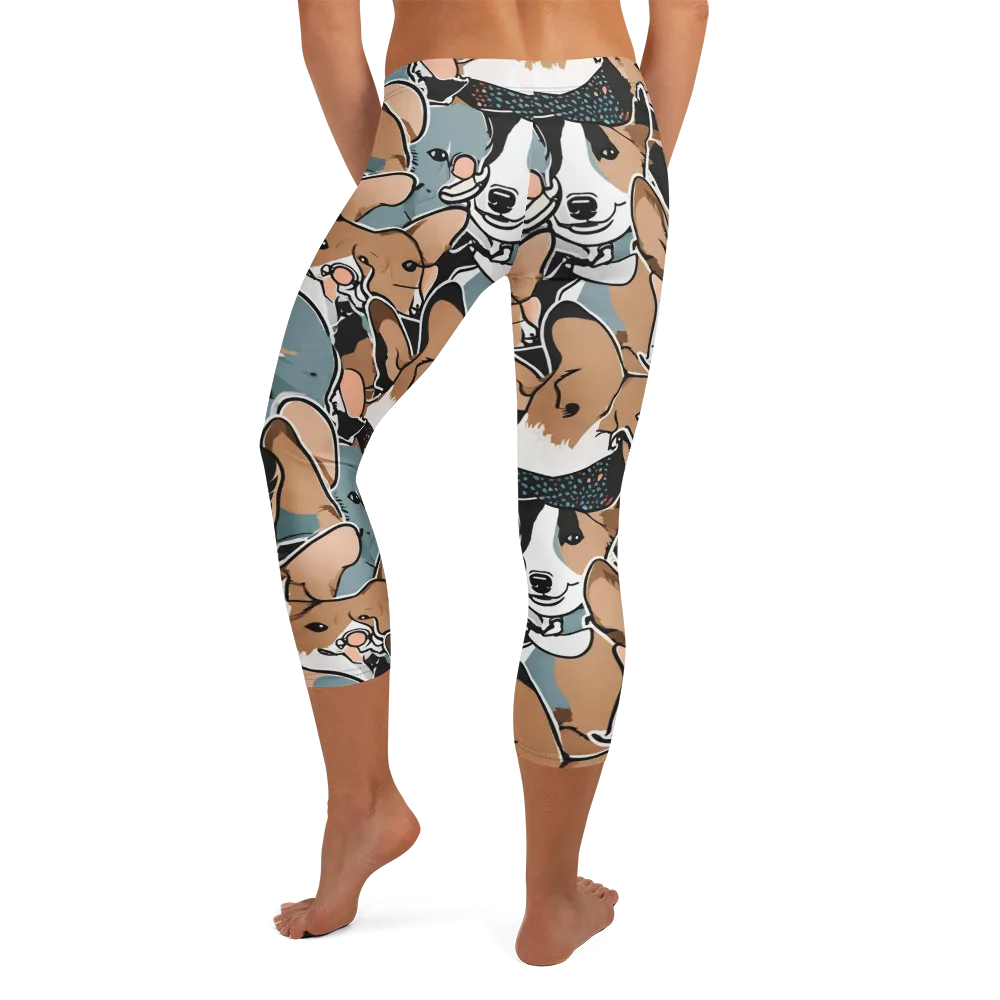 Canine Cabana on Capri Leggings — Back