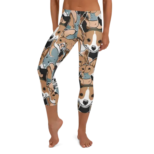 Canine Cabana on a Capri Leggings