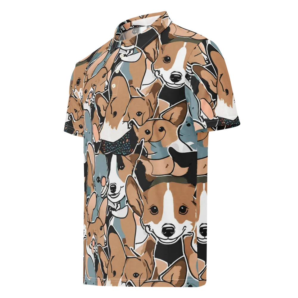 Canine Cabana on Men's Slim Fit Polo Shirt — Left Front
