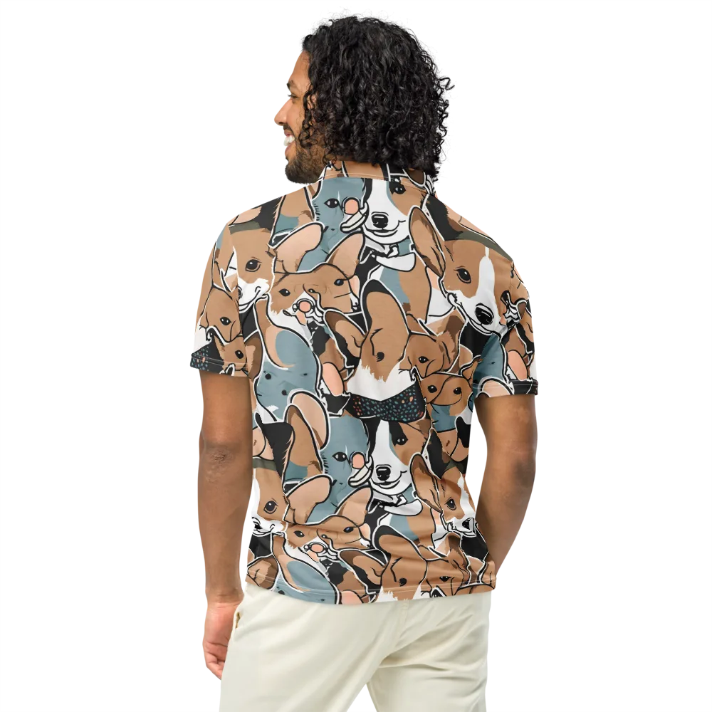 Canine Cabana on Men's Slim Fit Polo Shirt — Back