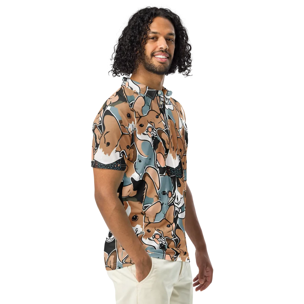 Canine Cabana on Men's Slim Fit Polo Shirt — Right Front