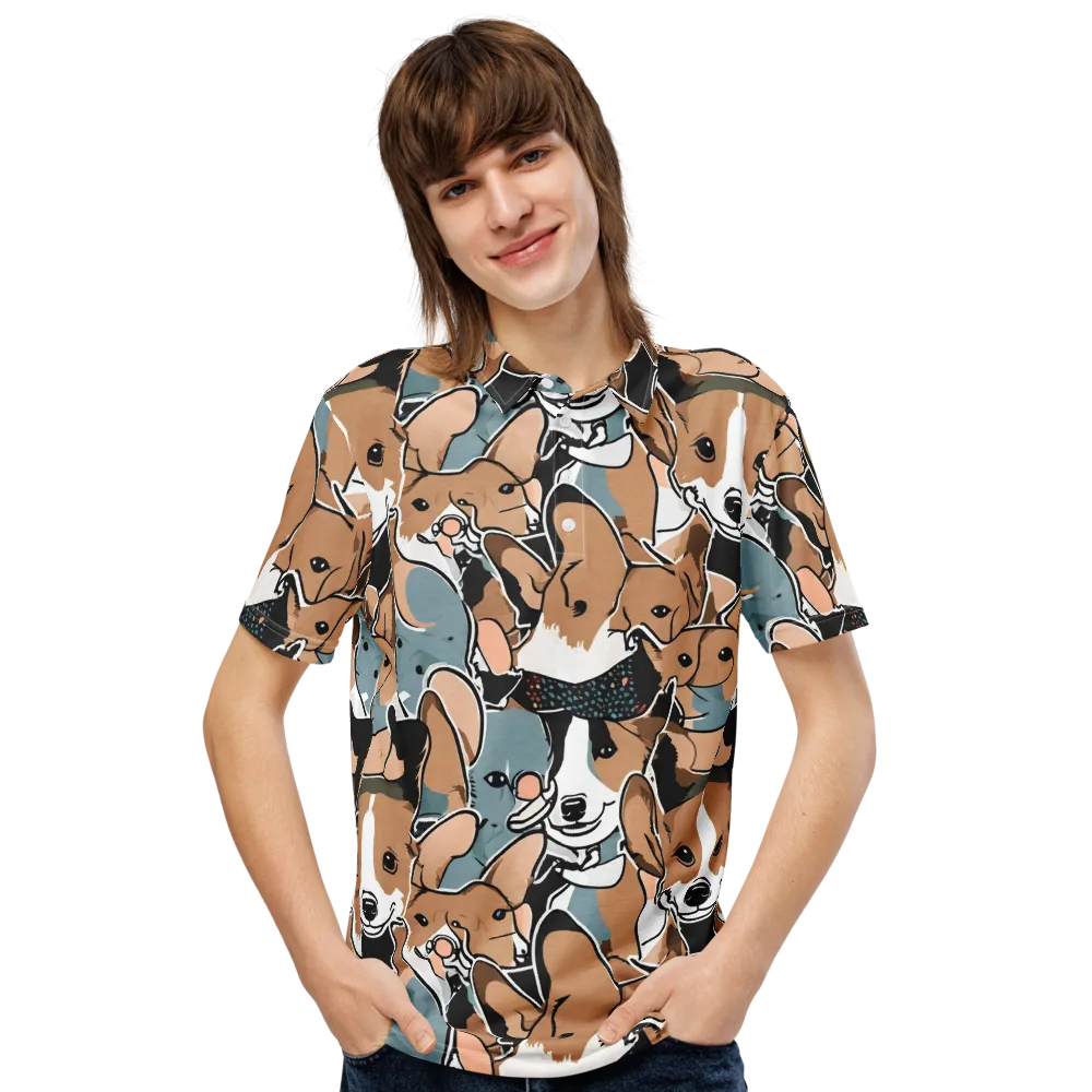 Canine Cabana on Men's Slim Fit Polo Shirt — Front