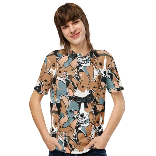 Canine Cabana on a Men's Slim Fit Polo Shirt