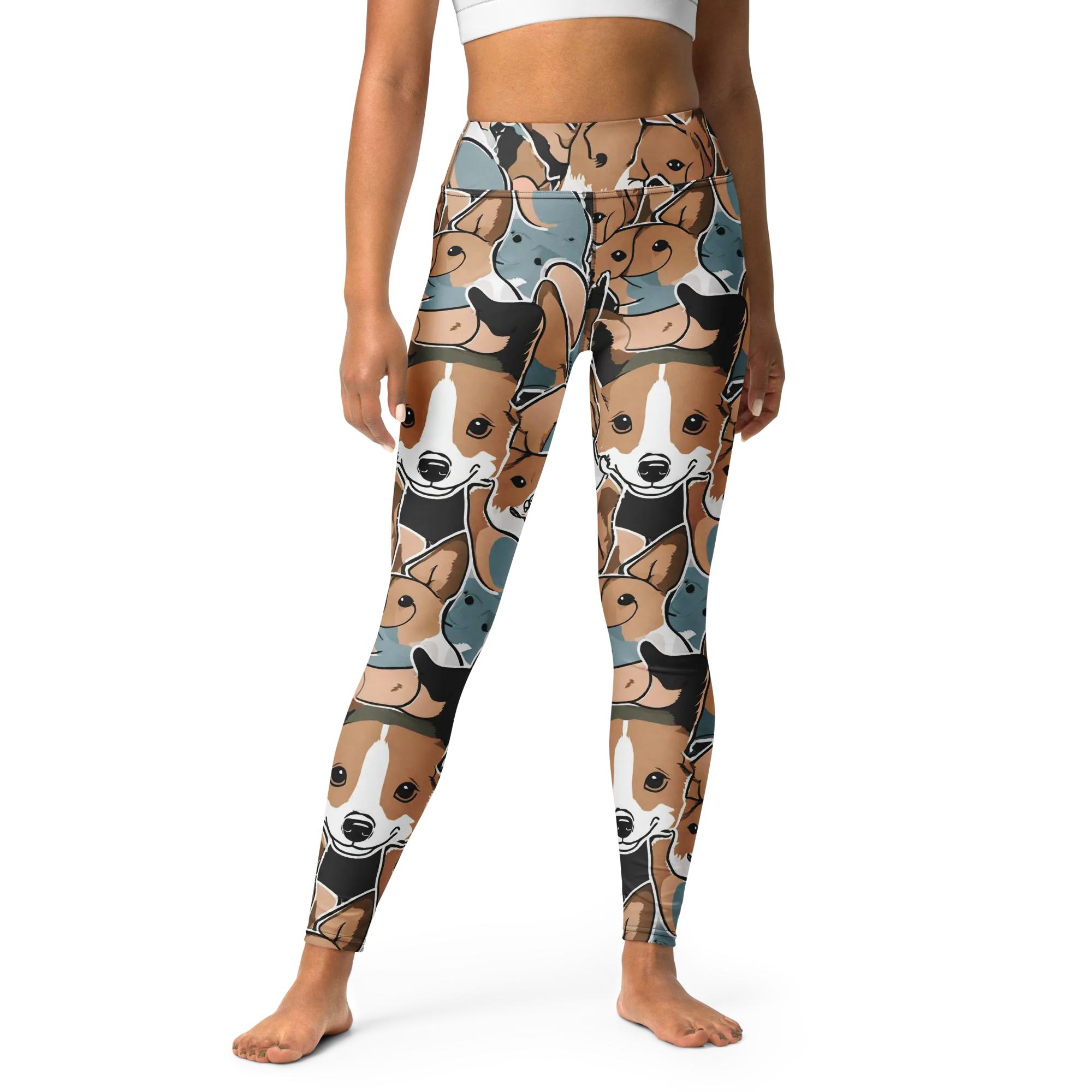 Canine Cabana on Yoga Leggings — Front