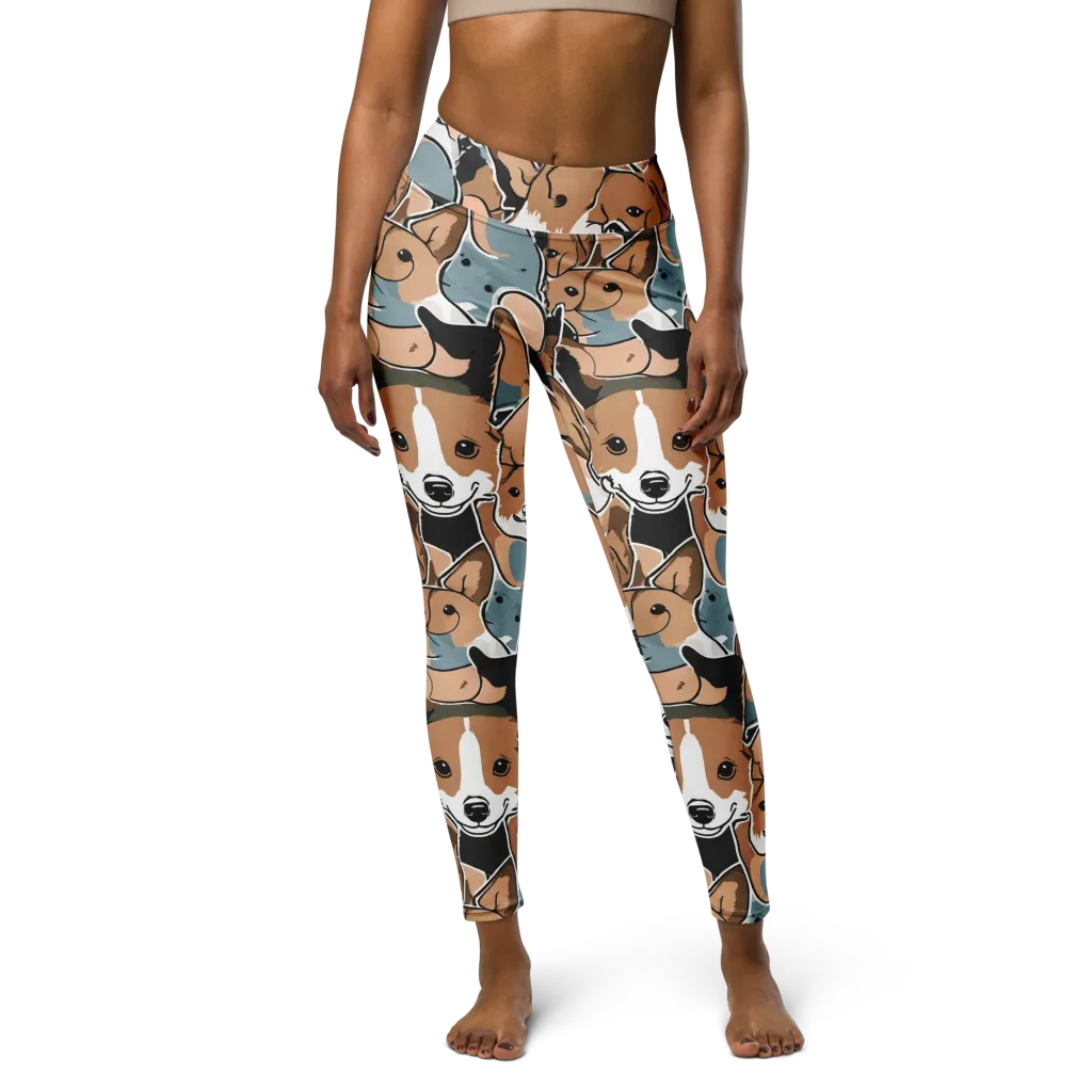 Canine Cabana on Yoga Leggings — Front