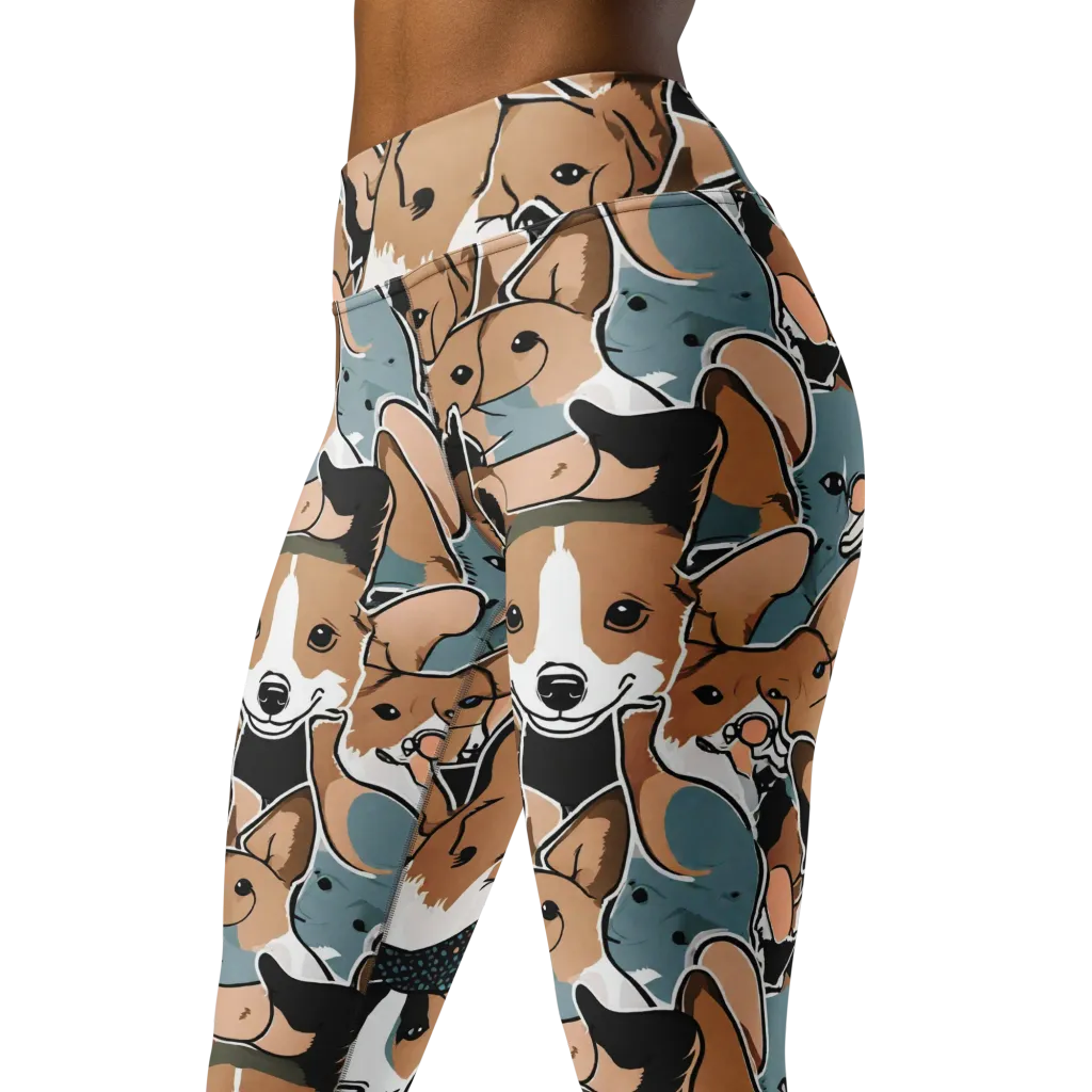 Canine Cabana on Yoga Leggings — Left Front