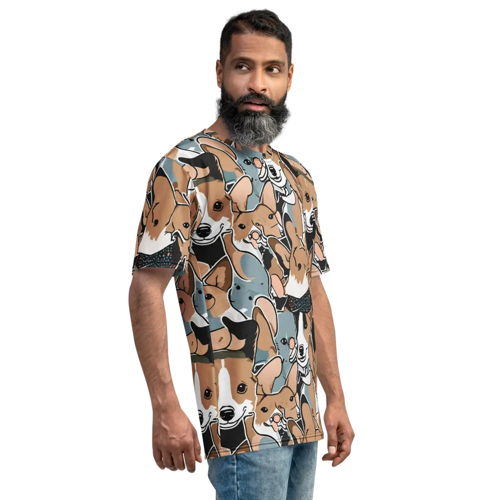 Canine Cabana on Men's Crew Neck T-Shirt — Right