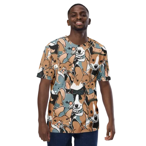 Canine Cabana on a Men's Crew Neck T-Shirt