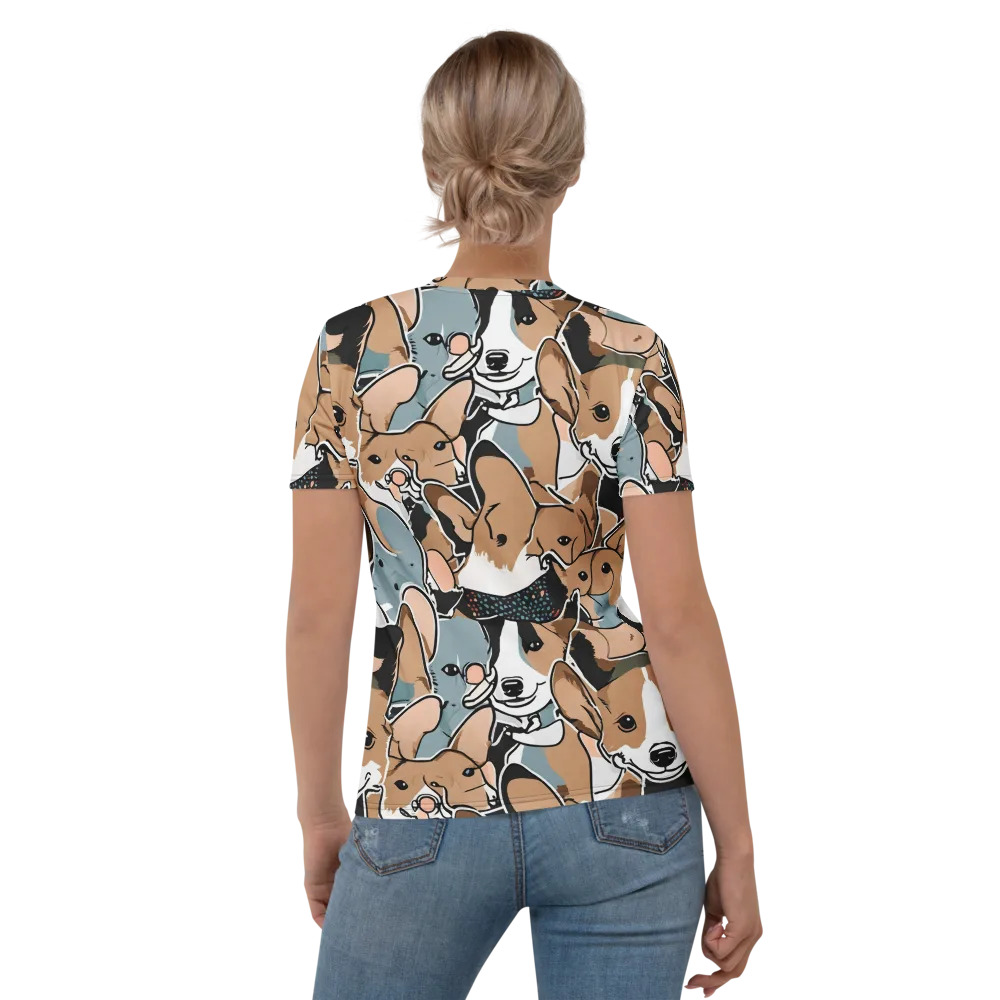 Canine Cabana on Women's Crew Neck T-Shirt — Back
