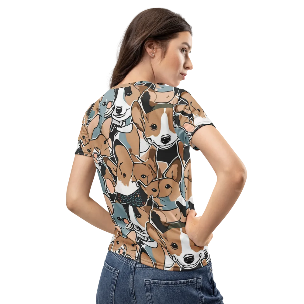 Canine Cabana on Women's Crew Neck T-Shirt — Back