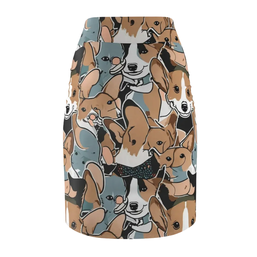 Canine Cabana on Pencil Skirt — Back