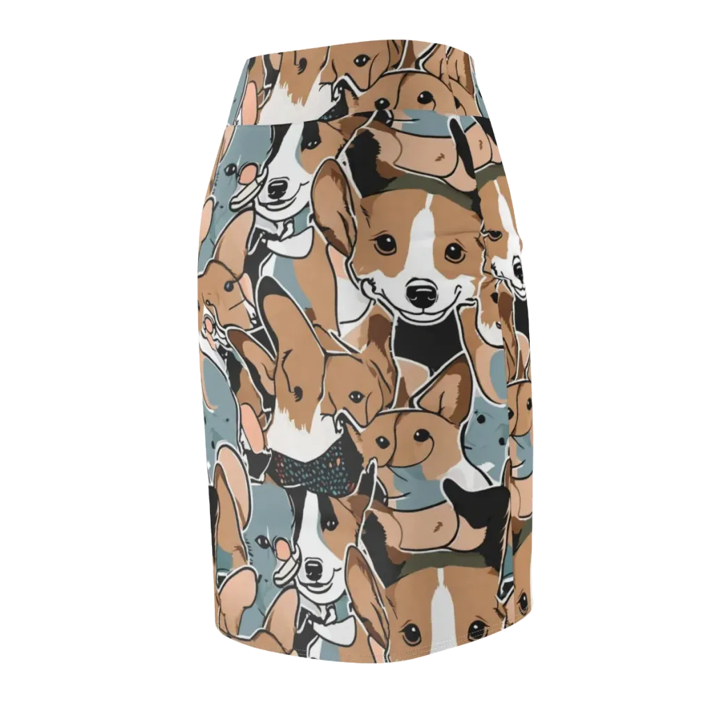 Canine Cabana on Pencil Skirt — Back Side