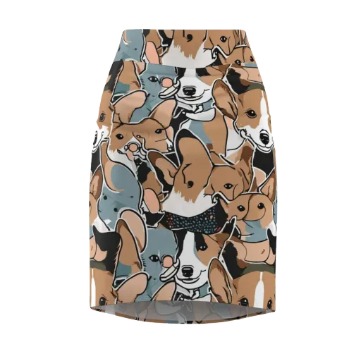 Canine Cabana on a Pencil Skirt
