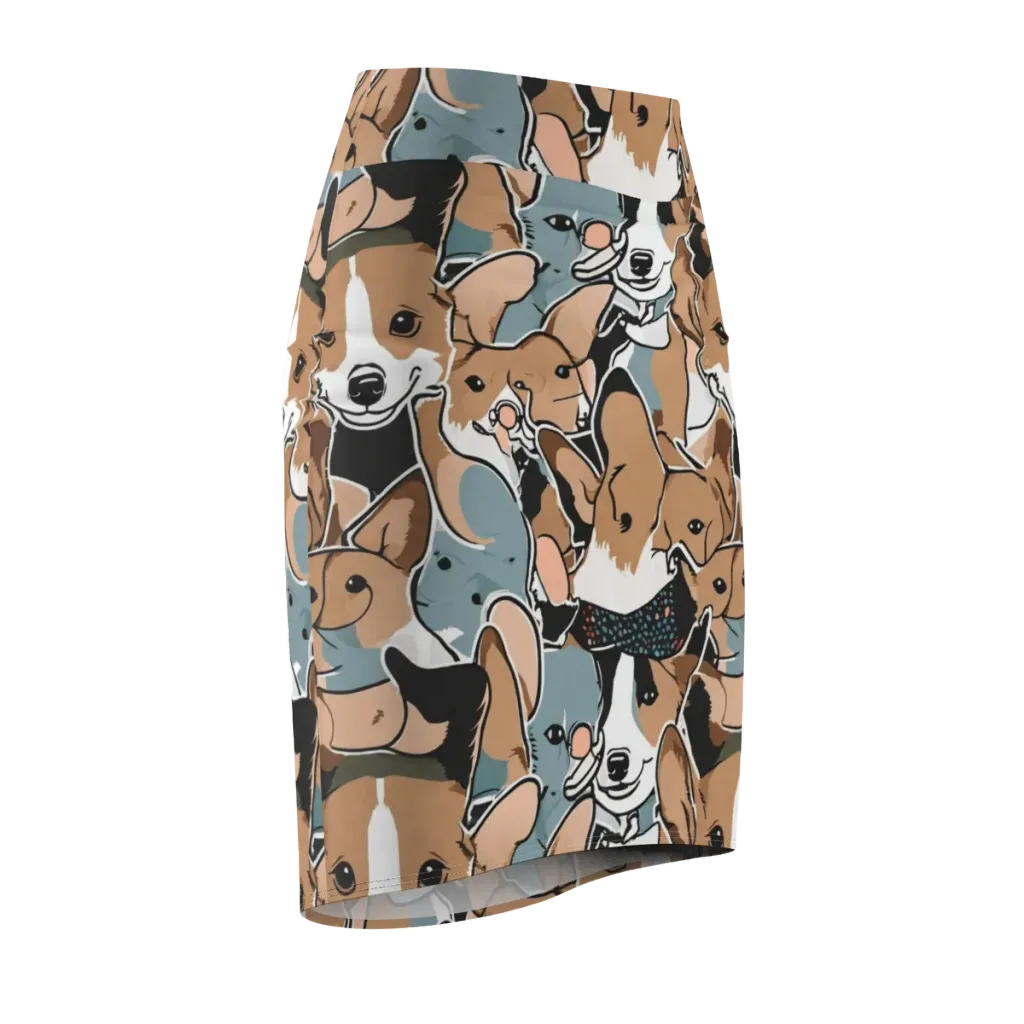 Canine Cabana on Pencil Skirt — Front Side