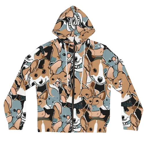 Canine Cabana on a Women's Full-Zip Hoodie