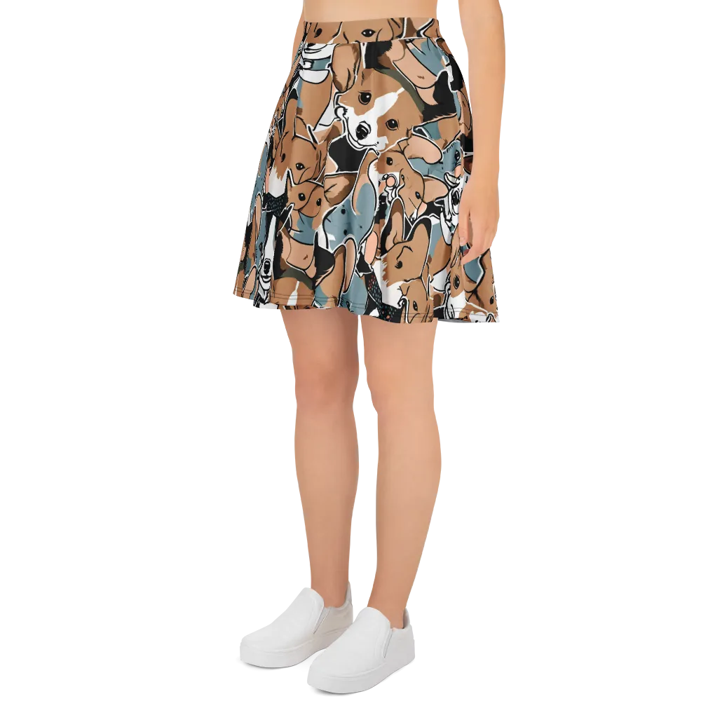 Canine Cabana on Skater Skirt — Left