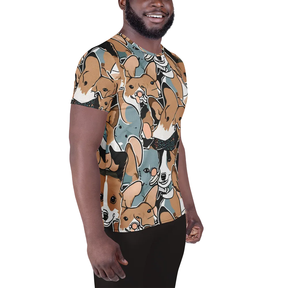 Canine Cabana on Men's Athletic T-Shirt — Right