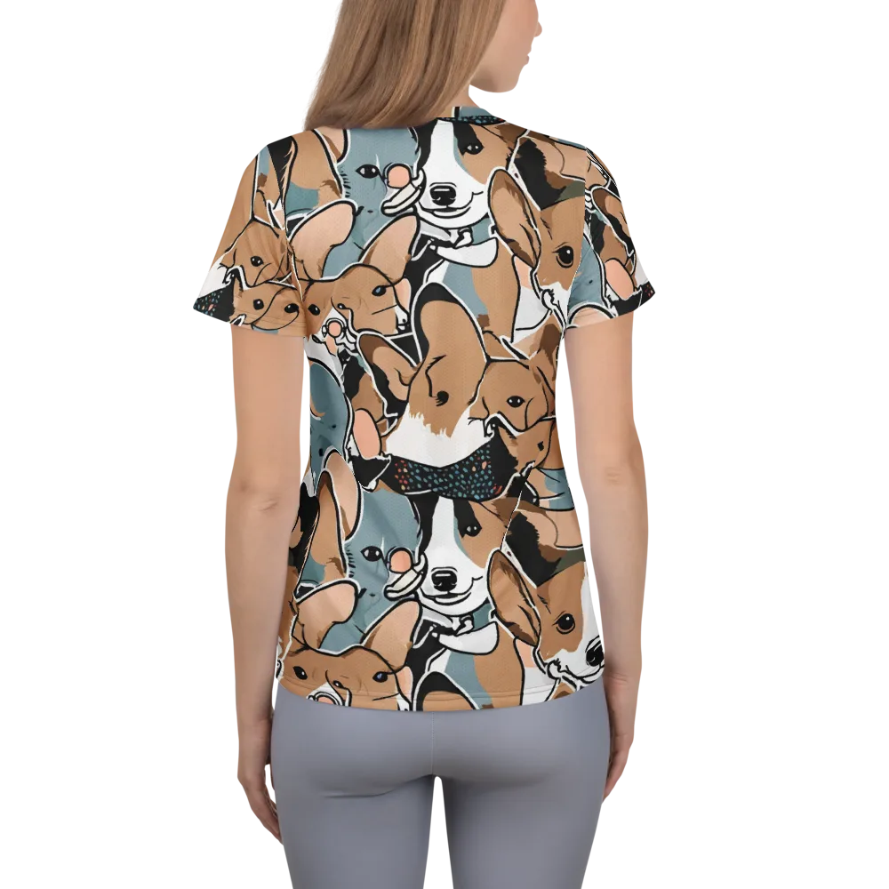 Canine Cabana on Women's Athletic T-Shirt — Back