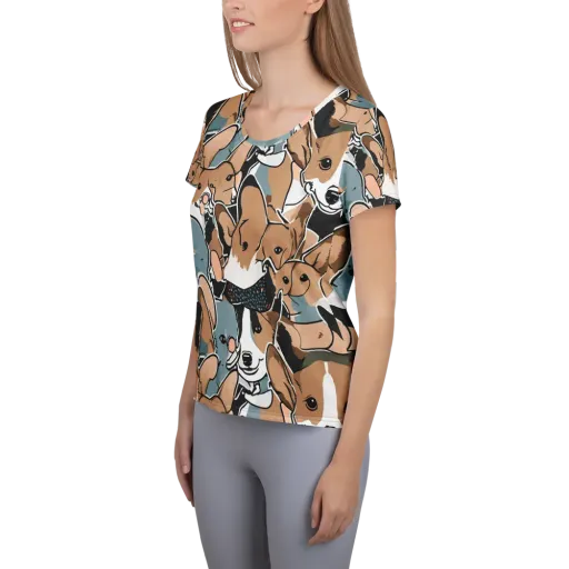 Canine Cabana on a Women's Athletic T-Shirt