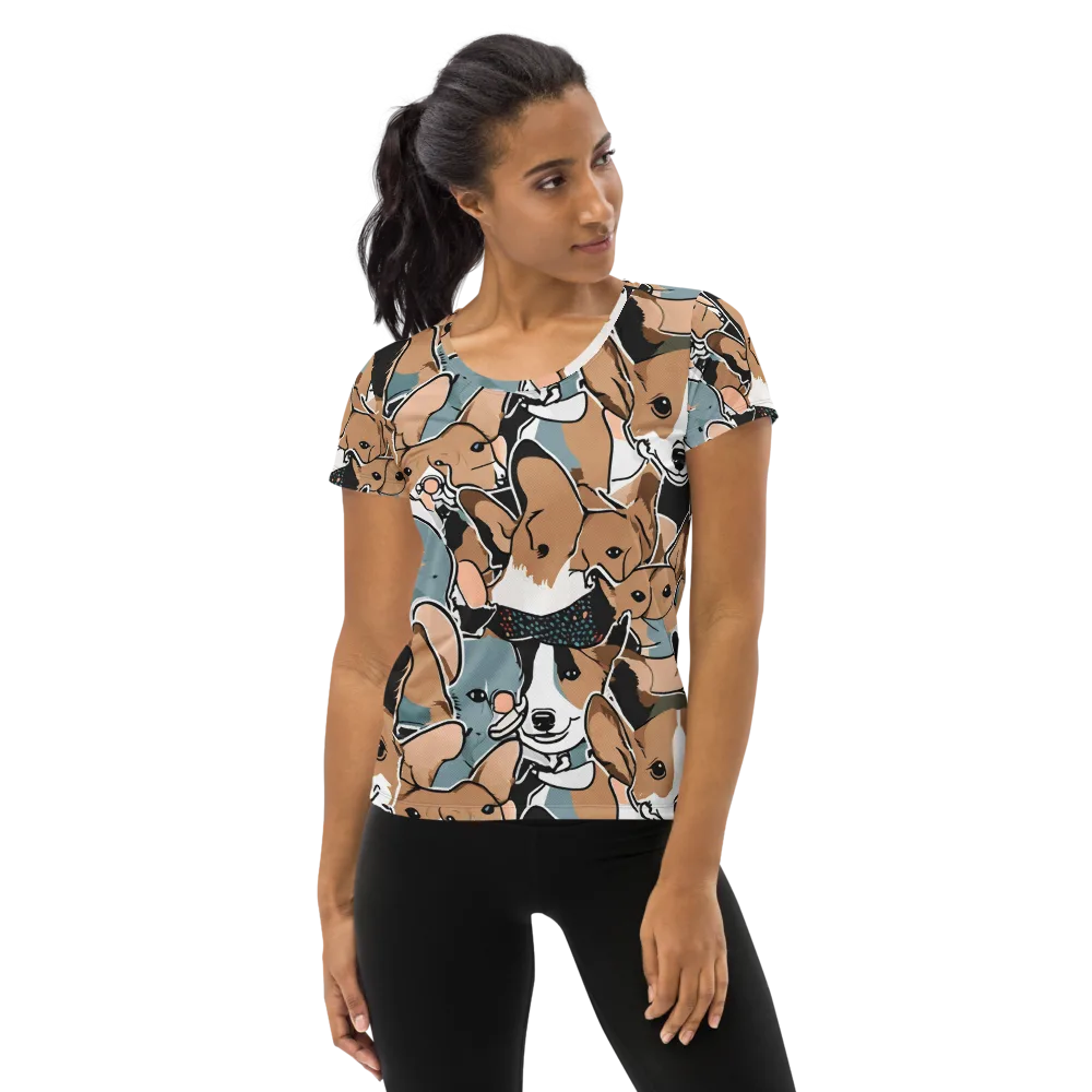 Canine Cabana on Women's Athletic T-Shirt — Front