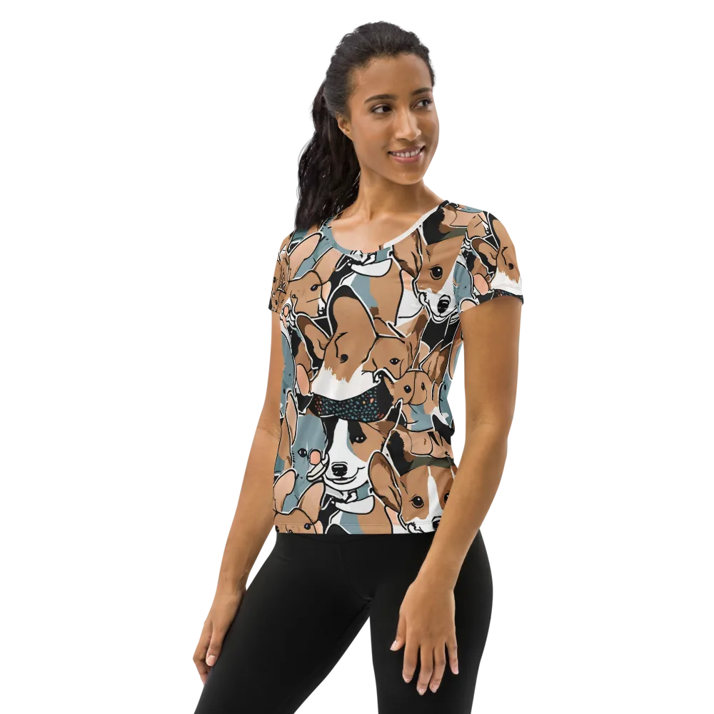 Canine Cabana on Women's Athletic T-Shirt — Left