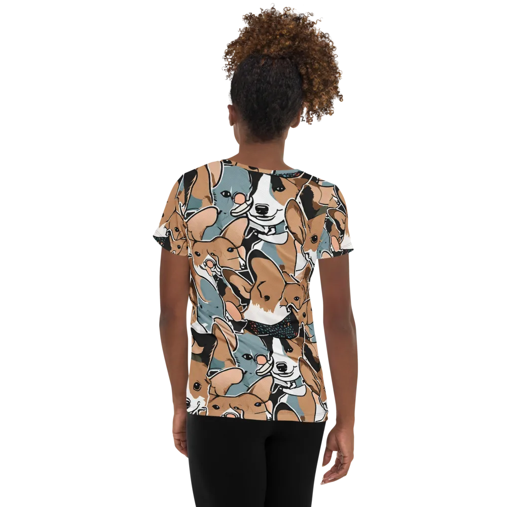 Canine Cabana on Women's Athletic T-Shirt — Back
