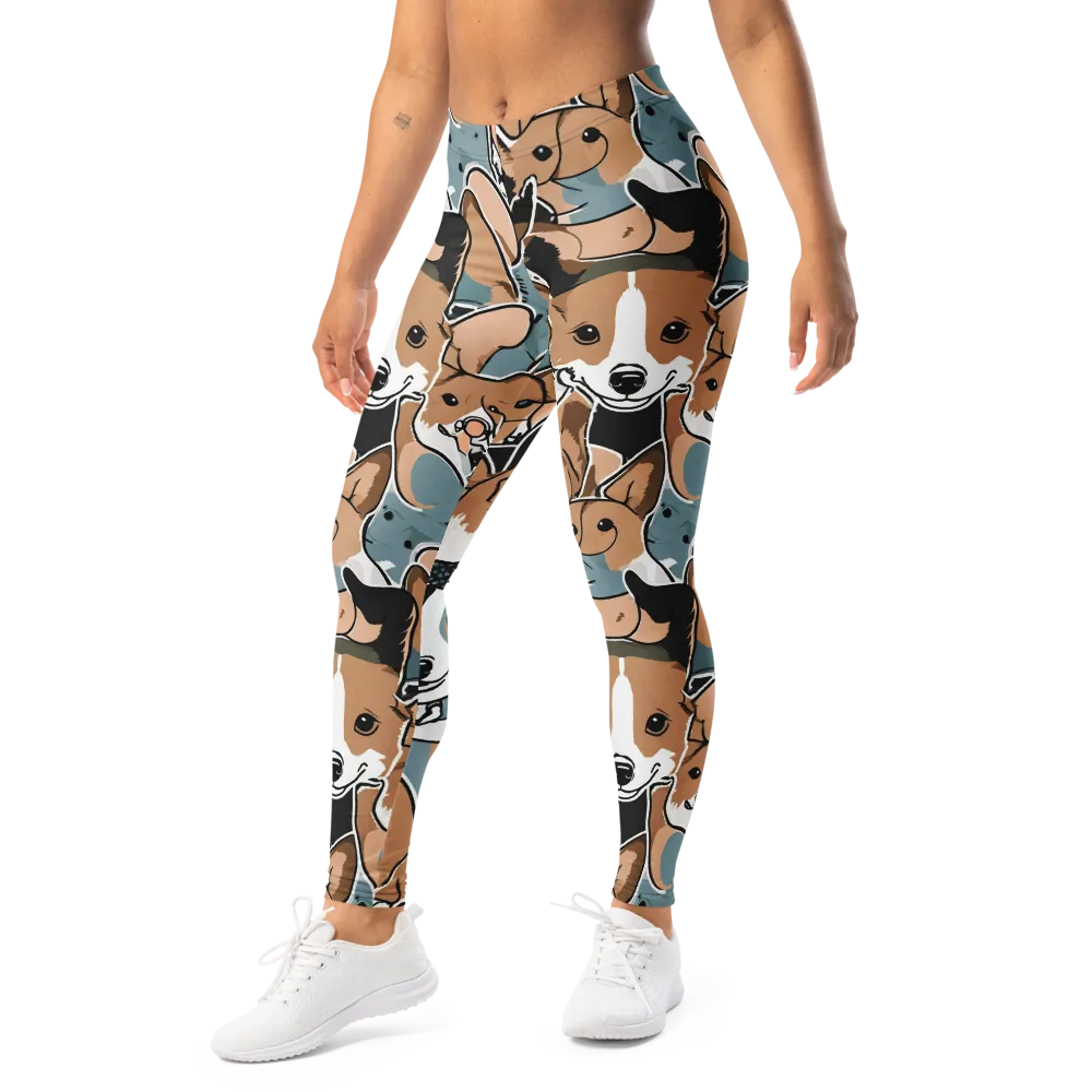Canine Cabana on Leggings — Left Front